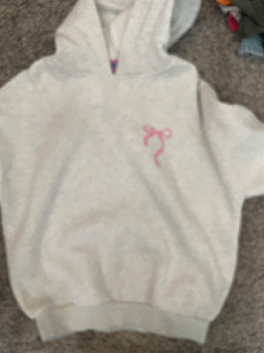 Edikted Light Gray Hoodie with Pink Bow Detail